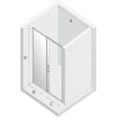 New Trendy Prime Black drzwi prysznicowe 100 cm wnękowe lewe czarny półmat/szkło przezroczyste D-0316A