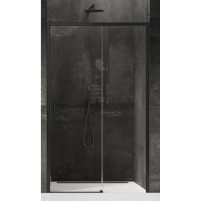 New Trendy Prime Black drzwi prysznicowe 160 cm wnękowe prawe czarny półmat/szkło przezroczyste D-0329A