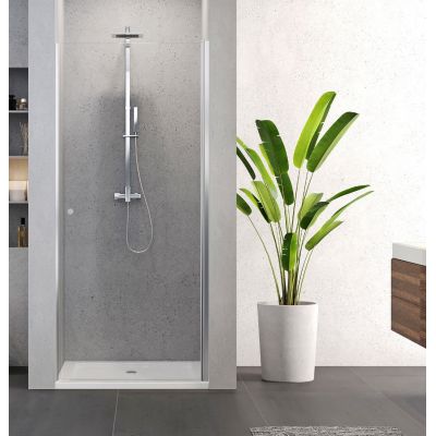 New Trendy Superia drzwi prysznicowe 80 cm wnękowe chrom/szkło przezroczyste D-0330A