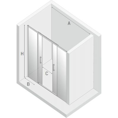 New Trendy Prime drzwi prysznicowe 130 cm wnękowe chrom/szkło przezroczyste D-0356A