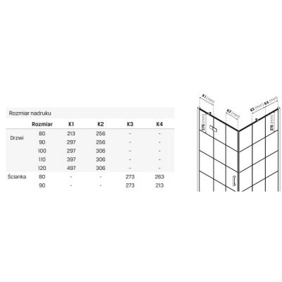 New Trendy New Renoma Black kabina prysznicowa 120x90 cm prostokątna czarny mat/szkło ze wzorem D-0385A/D-0119B