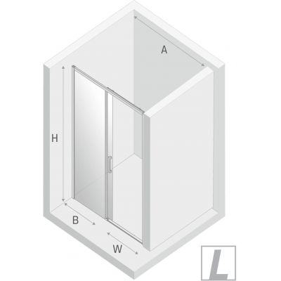 New Trendy Prime White drzwi prysznicowe 150 cm wnękowe lewe biały mat/szkło przezroczyste D-0410A