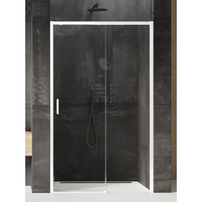 New Trendy Prime White drzwi prysznicowe 100 cm wnękowe prawe biały mat/szkło przezroczyste D-0401A