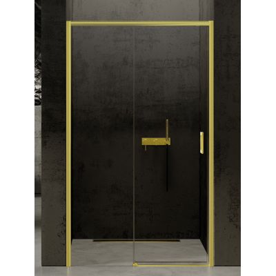 New Trendy Prime Light Gold drzwi prysznicowe 130 cm lewe złoty połysk/szkło przezroczyste D-0426A