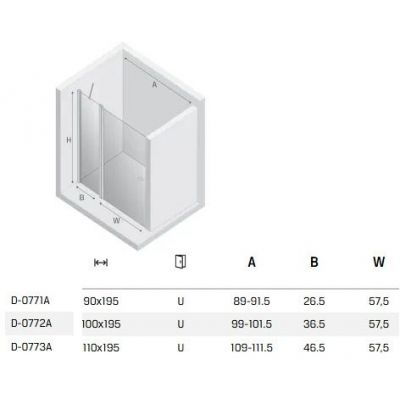 New Trendy New Soleo drzwi prysznicowe 110 cm wnękowe złoty szczotkowany/szkło przezroczyste D-0773A