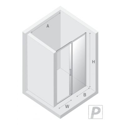 New Trendy Prime Gold Brushed drzwi prysznicowe 130 cm rozsuwane złoty szczotkowany/szkło przezroczyste D-0791A