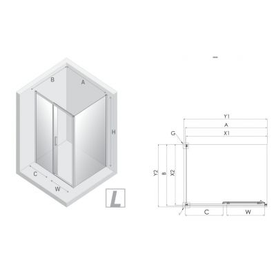 New Trendy Prime Copper Brushed kabina prysznicowa 140x90 cm prostokątna miedź szczotkowany/szkło przezroczyste D-0820A/D-0342B