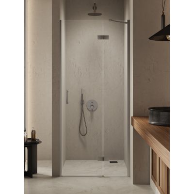 New Trendy Nesta drzwi prysznicowe 120 cm wnękowe gunmetal brushed/szkło przezroczyste D-0936A