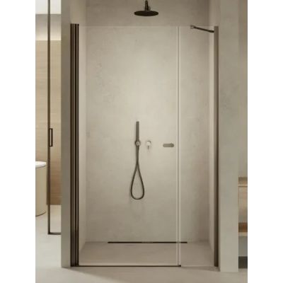 New Trendy New Soleo drzwi prysznicowe 150 cm uchylne gunmetal brushed/szkło przezroczyste D-0999A-WP