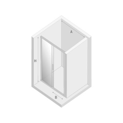New Trendy Varia drzwi prysznicowe wnękowe 120 cm szkło grafit D-0059A