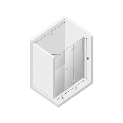 New Trendy New Soleo drzwi prysznicowe 140 cm prawe chrom/szkło przezroczyste D-0154A/D-0096B