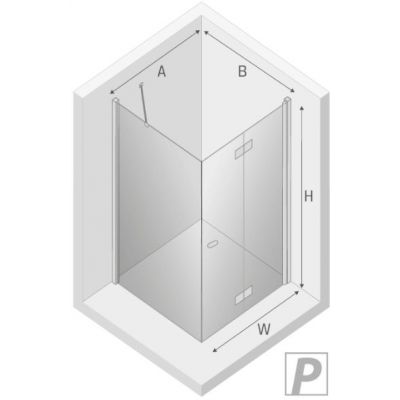 New Trendy New Soleo Black kabina prysznicowa 80x90 cm prostokątna prawa czarny mat/szkło przezroczyste D-0238A/D-0115B