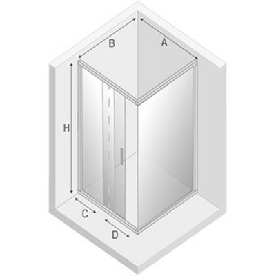 New Trendy Alta III kabina prysznicowa 90 cm kwadratowa chrom/szkło przezroczyste D-0253A/D-0079B