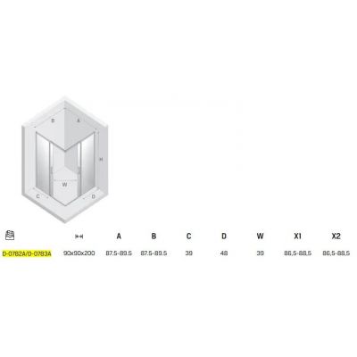 New Trendy Prime kabina prysznicowa 90x90 cm kwadratowa złoty szczotkowany/szkło przezroczyste D-0782A/D-0783A