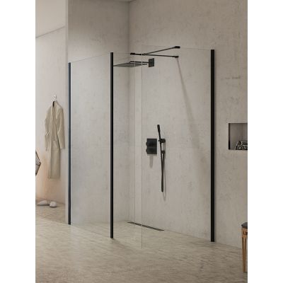 New Trendy New Modus Black ścianka prysznicowa Walk-In 30 cm krótka czarny półmat/szkło przezroczyste EXK-0088