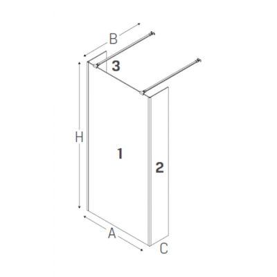 New Trendy New Modus Black Walk-In ścianka prysznicowa 120 cm czarny półmat/szkło przezroczyste EXK-0093
