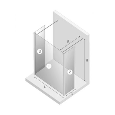 New Trendy New Modus Black Walk-In ścianka prysznicowa 120 cm czarny półmat/szkło przezroczyste EXK-0093