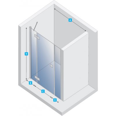 New Trendy Modena Plus drzwi prysznicowe 155 cm wnękowe lewe szkło przezroczyste EXK-1009/EXK-1030L