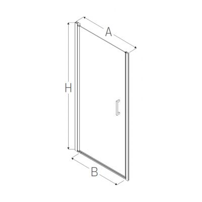 New Trendy Negra drzwi prysznicowe 90 cm wnękowe szkło przezroczyste EXK-1128