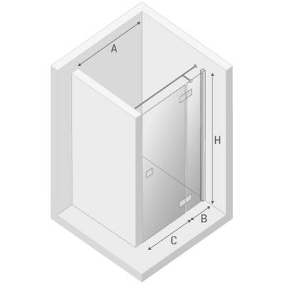 New Trendy Reflexa drzwi prysznicowe 110 cm wnękowe prawe chrom/szkło przezroczyste EXK-5064