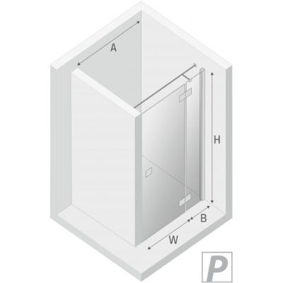 New Trendy Reflexa Black drzwi prysznicowe 130 cm wnękowe prawe czarny półmat/szkło przezroczyste EXK-4909