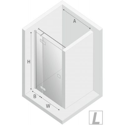 New Trendy Reflexa Black drzwi prysznicowe 140 cm wnękowe lewe czarny półmat/szkło przezroczyste EXK-1332