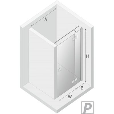 New Trendy Reflexa Black drzwi prysznicowe 140 cm wnękowe prawe czarny półmat/szkło przezroczyste EXK-4911