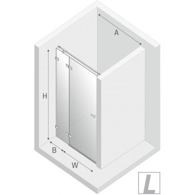 New Trendy Avexa drzwi prysznicowe 110 cm wnękowe lewe chrom/szkło przezroczyste EXK-1447