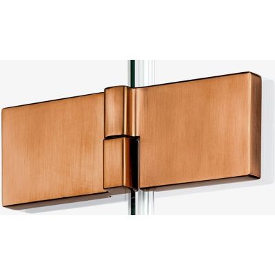 New Trendy Avexa Copper Brushed drzwi prysznicowe 80 cm wnękowe lewe miedź szczotkowana/szkło przezroczyste EXK-3531