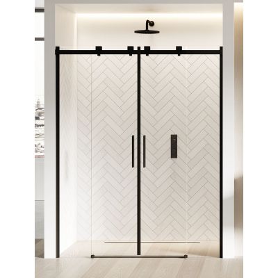 New Trendy Softi Black drzwi prysznicowe 160 cm wnękowe czarny półmat/szkło przezroczyste EXK-3962