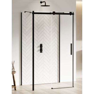 New Trendy Softi Black kabina prysznicowa 100x90 cm prostokątna przyścienna czarny półmat/szkło przezroczyste EXK-3991