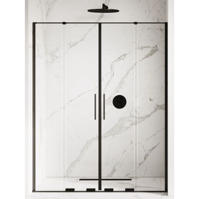 New Trendy Smart Black drzwi prysznicowe 160 cm wnękowe czarny półmat/szkło przezroczyste EXK-4121