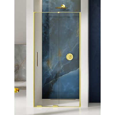 New Trendy Smart Light Gold drzwi prysznicowe 160 cm wnękowe jasnozłoty/szkło przezroczyste EXK-4219