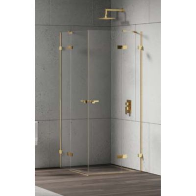 New Trendy Eventa Gold Shine kabina prysznicowa 80x120 cm prostokątna złoty połysk/szkło przezroczyste EXK-4753