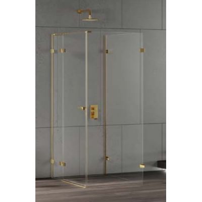 New Trendy Eventa Gold Shine kabina prysznicowa 90x90 cm kwadratowa lewa złoty połysk/szkło przezroczyste EXK-4824