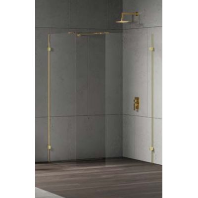 New Trendy Eventa Gold Shine Walk-In kabina prysznicowa 140x90 cm złoty połysk/szkło przezroczyste EXK-4877