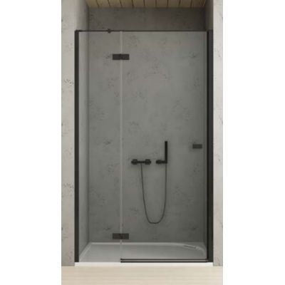 New Trendy Reflexa Black drzwi prysznicowe 90 cm wnękowe lewe czarny półmat/szkło przezroczyste EXK-4900