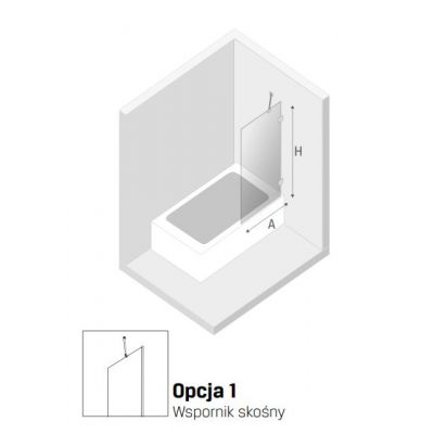 New Trendy Eventa Copper Shine parawan nawannowy 80 cm miedziany połysk/szkło przezroczyste EXK-5696