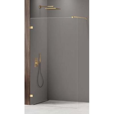 New Trendy Avexa Gold Shine Walk in ścianka prysznicowa 140 cm złoty połysk/szkło przezroczyste EXK-7063