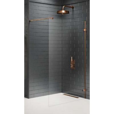 New Trendy Avexa Copper Brushed Walk in ścianka prysznicowa 60 cm miedź szczotkowana/szkło przezroczyste EXK-7133