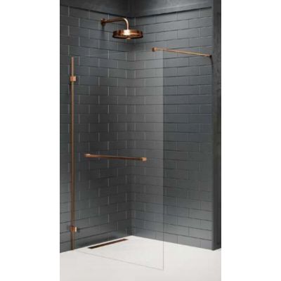 New Trendy Avexa Copper Brushed Walk in ścianka prysznicowa 140 cm miedź szczotkowana/szkło przezroczyste EXK-7173