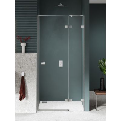 New Trendy Avexa Nickel Brushed drzwi prysznicowe 90 cm uchylne prawe nikiel szczotkowany/szkło przezroczyste EXK-8460