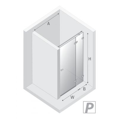 New Trendy Avexa Nickel Brushed drzwi prysznicowe 90 cm uchylne prawe nikiel szczotkowany/szkło przezroczyste EXK-8460