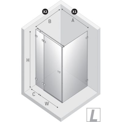 New Trendy Avexa Nickel Brushed kabina prysznicowa 80x70 cm prostokątna lewa nikiel szczotkowany/szkło przezroczyste EXK-8471