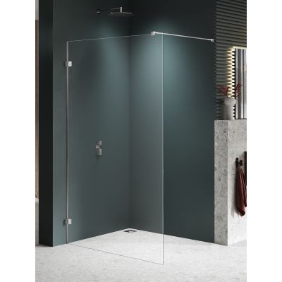 New Trendy Avexa Nickel Brushed ścianka prysznicowa walk-in 90 cm nikiel szczotkowany/szkło przezroczyste EXK-8638