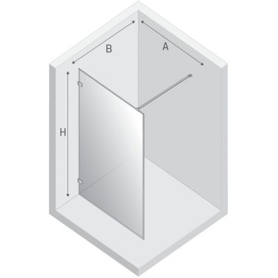 New Trendy Avexa Nickel Brushed ścianka prysznicowa walk-in 80 cm nikiel szczotkowany/szkło przezroczyste EXK-8649