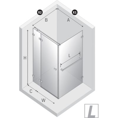 New Trendy Avexa Nickel Brushed kabina prysznicowa 110x80 cm prostokątna lewa nikiel szczotkowany/szkło przezroczyste EXK-8675