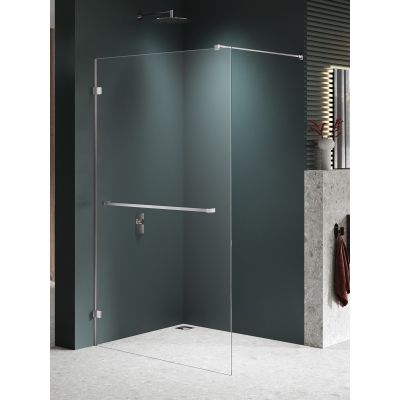 New Trendy Avexa Nickel Brushed ścianka prysznicowa walk-in 50 cm nikiel szczotkowany/szkło przezroczyste EXK-8726