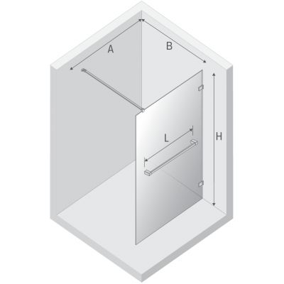 New Trendy Avexa Nickel Brushed ścianka prysznicowa walk-in 50 cm nikiel szczotkowany/szkło przezroczyste EXK-8726