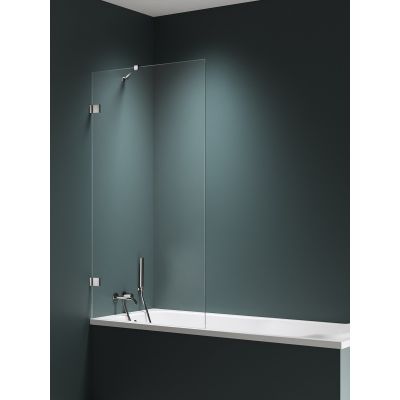 New Trendy Avexa Nickel Brushed parawan nawannowy 60 cm 1-częściowy nikiel szczotkowany/szkło przezroczyste EXK-8739